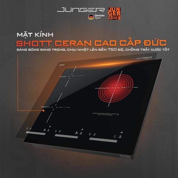 Bếp Từ Hồng Ngoại 3 Vùng Nấu Junger JG CEJ-300-II