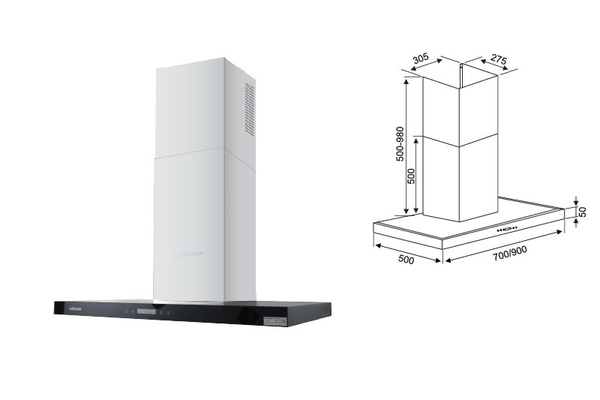 Máy hút mùi Kocher K-225C - Nhập khẩu Malaysia, Hút siêu êm 46dB