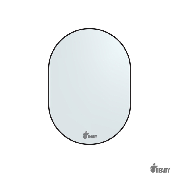 XẢ KHO - Gương Oval Teady GT010D - Viền Nhôm Mạ Đen