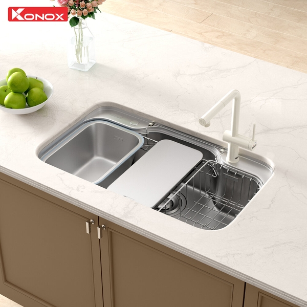 Chậu rửa bát Konox Dekor 8048SU Chống xước hạt Linen