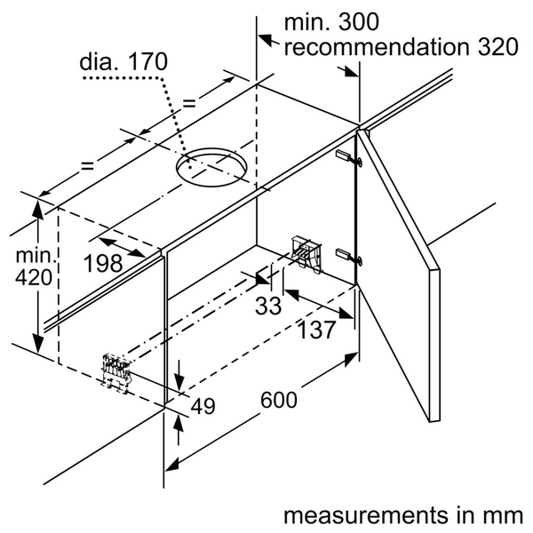 Máy hút mùi Bosch DFS097A51B Serie 4 - Âm tủ 90cm