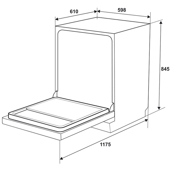 Máy rửa bát Hafele HDW-F602EB 538.21.360 – Sức chứa 14 bộ
