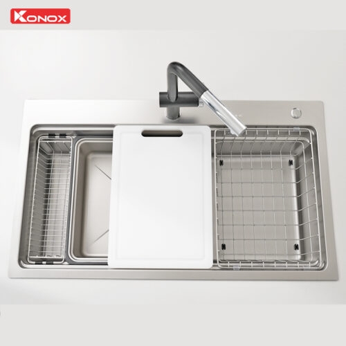 Chậu Rửa Bát KN8751TS Dekor: Chống Xước Linen - Workstation Sink