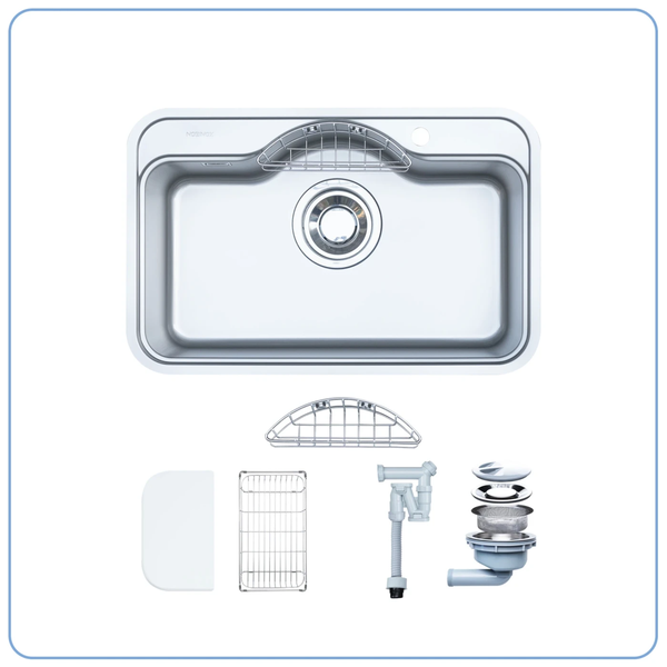 Chậu rửa bát 1 hố Nobinox ROSA NN975D - Vân siêu mịn chống xước