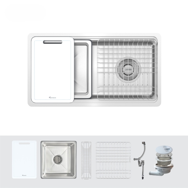 Chậu rửa bát KONOX Tari 780SM phong cách Nhật bề mặt mịn.
