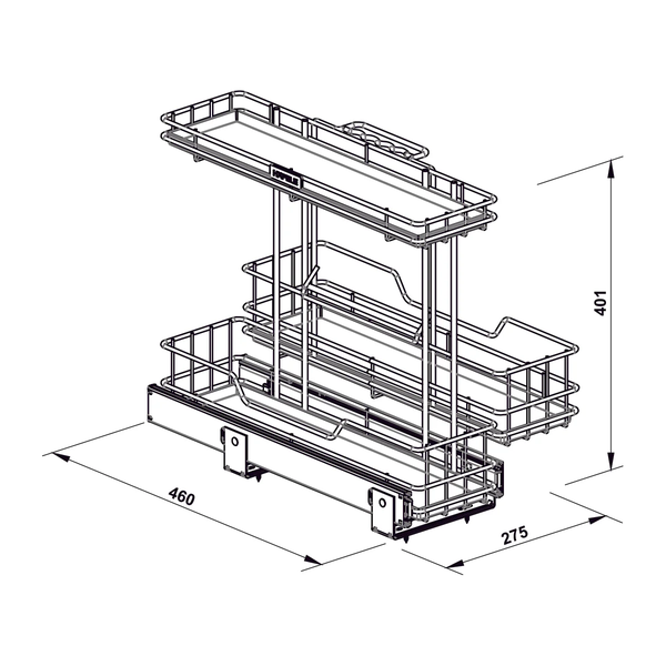 Rổ đựng dụng cụ vệ sinh Hafele VIOLA 595.04.095 | Inox 304 Điện Hóa