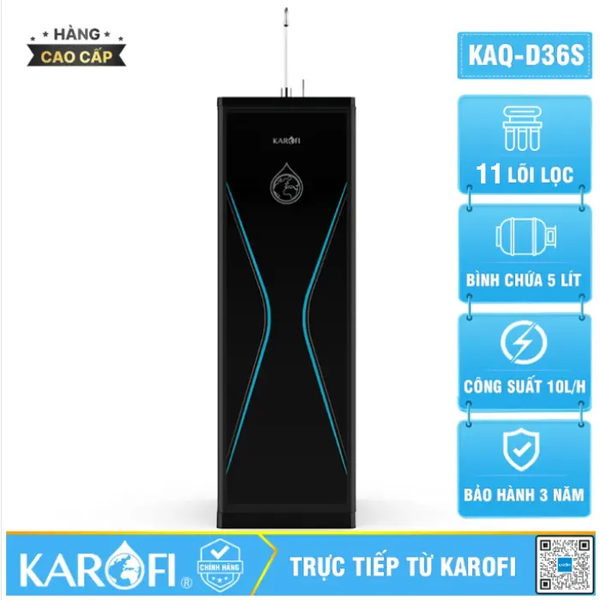 Máy Lọc Nước RO Karofi Có Tủ KAQ-D36S – 11 Lõi Smax, Hydrogen, RO Purifim Mỹ
