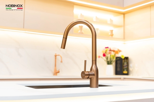 Vòi rửa bát dây rút Nobinox Aqua NX662T