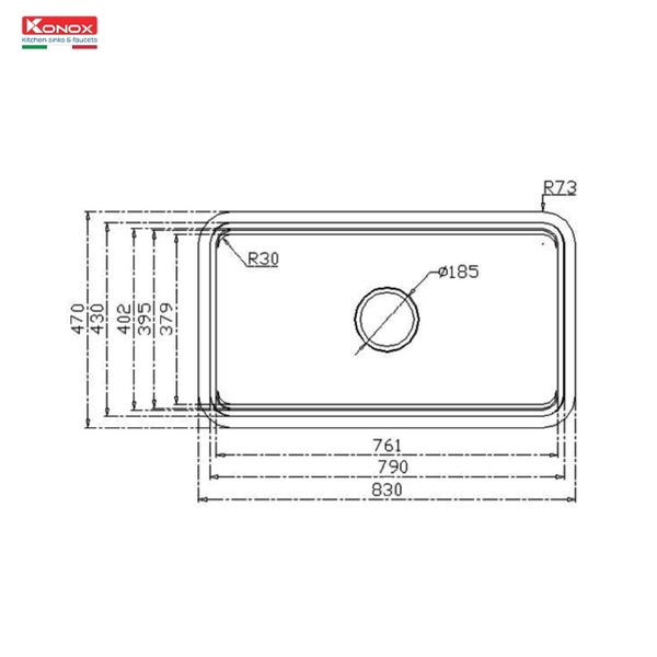 Chậu rửa bát chống xước Workstation Konox KN8347SU Dekor