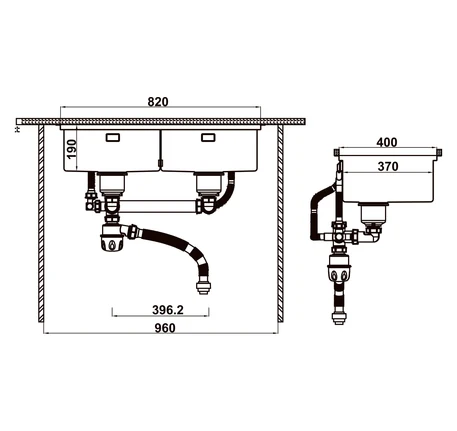 Chậu rửa bát Hafele WS R10 HS25-SSN2S-8644 567.94.023 – Chậu inox 2 hố