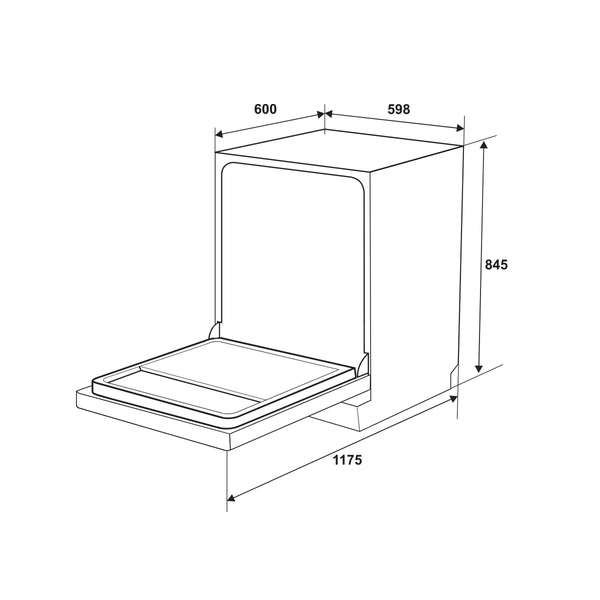 Máy rửa chén Hafele HDW-F605B (535.29.660) - 15 Bộ - Kính Đen
