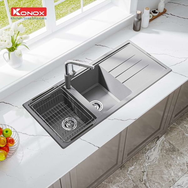 Chậu rửa bát đá Konox Phoenix 1160 Grey