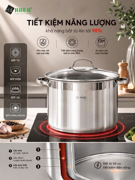 Nồi Luộc Gà Arber AN-LG30CC Inox 30cm