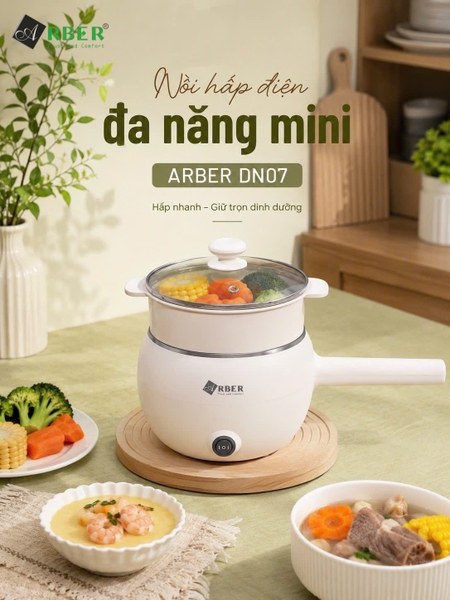 Nồi Điện Đa Năng Arber DN07 Màu Trắng 600W