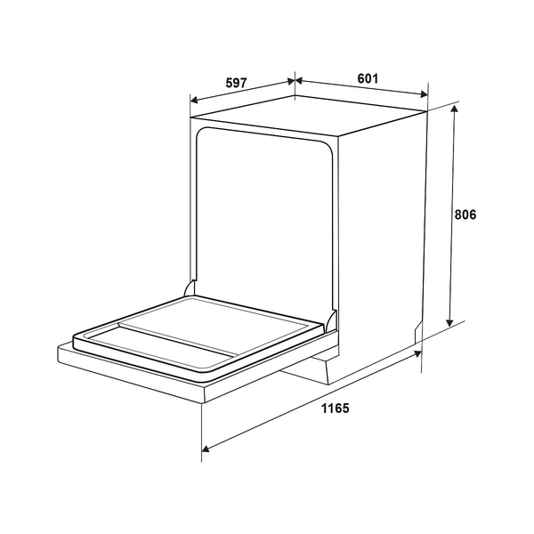 Máy rửa chén Hafele HDW-F601B 535.29.670 - 14 Bộ - Kính Đen