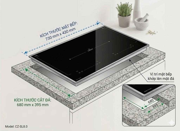 Bếp điện từ đôi Inverter CZ-SL8.0