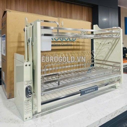 Giá bát nâng hạ Eurogold EVI190W (EVI990LW) - Inox 304 Nan dẹt - Trắng