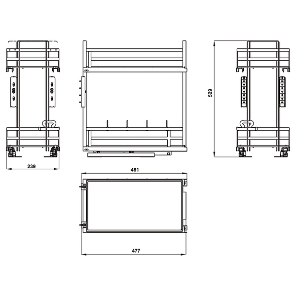 Rổ gia vị đa năng Hafele OMERO 549.20.825 | Tủ 400mm Sơn Nano