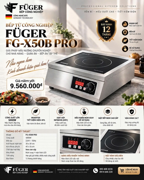 Bếp Từ Công Nghiệp Fuger FG X50B PRO
