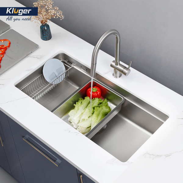Chậu rửa bát Kluger KU8844FS Plus – Inox 304 chống xước, chống ồn