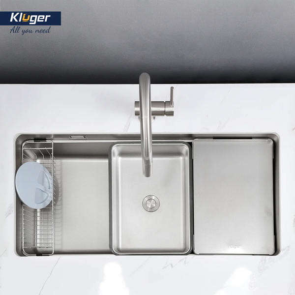 Chậu rửa bát Kluger KU8844FS Plus – Inox 304 chống xước, chống ồn