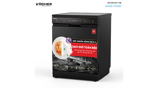 Máy rửa bát KOCHER X15UV - 17 bộ - Diệt khuẩn U.V & Sấy độc lập