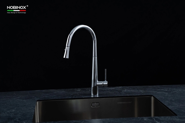 Vòi rửa bát dây rút Nobinox Lotus 640