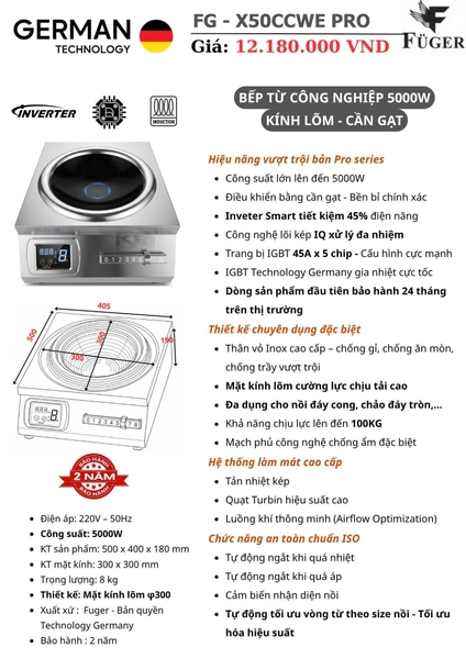 Bếp từ công nghiệp Fuger FG - X50CCWE PRO 5000W
