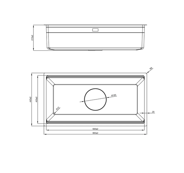 Chậu rửa bát 1 hố Nobinox LIRA NJ566D - Kích thước lớn 860mm