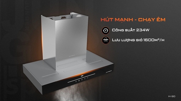 Máy Hút Mùi Junger JG H-90 - Công Suất 1600m3/h Mạnh Nhất