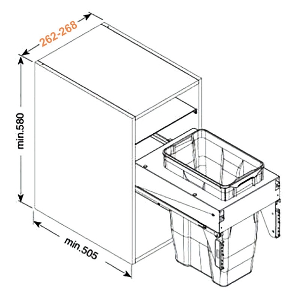 Thùng rác âm tủ Eurogold EA400 (ERA400)