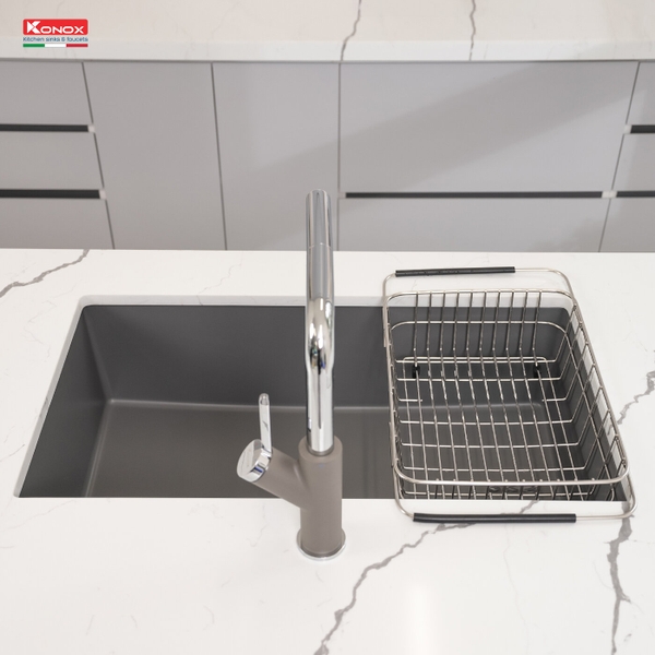 Chậu rửa bát đá Granite Konox Naros 760S Grey