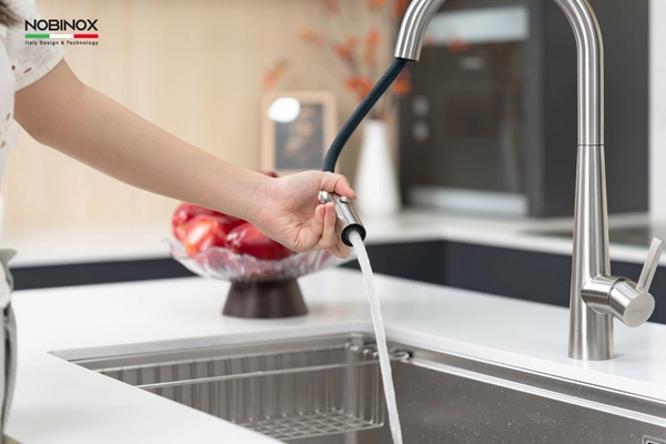 Vòi rửa bát dây rút Nobinox Winto NX501