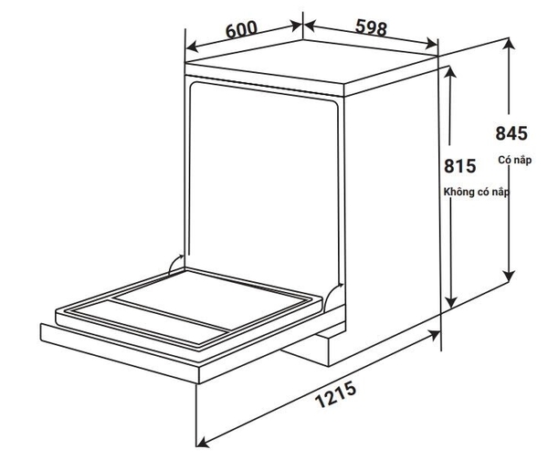 Máy Rửa bát KAFF KF BHMI815Y | Tặng máy hút mùi