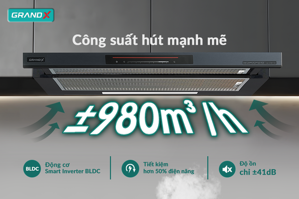 Hút mùi âm tủ GrandX GX H70F72SB - BLDC Smart Premium