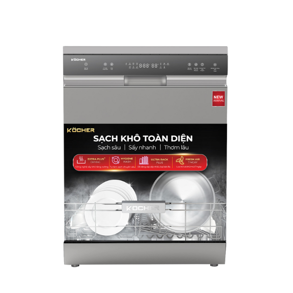 Máy rửa bát KOCHER X15S Silver - 17 bộ - Lưu trữ Fresh Air 168H