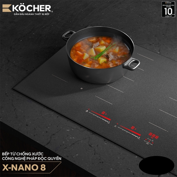 Bếp Từ Kocher X-Nano 8 nhập Đức, E.G.O, Kính tinh thể Nano Pháp