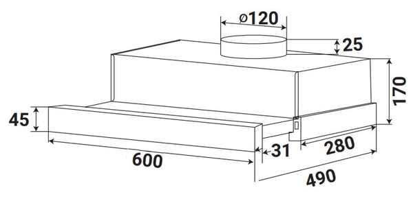 Máy Hút Mùi KAFF KF-TL1006B - Âm Tủ 60cm