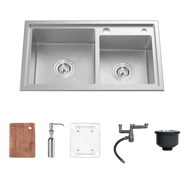 Chậu rửa bát 2 hố Nobinox Liken NL786