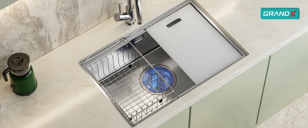 Chậu rửa bát GrandX GX7846S Smooth - Inox 304 Handmade Cao Cấp