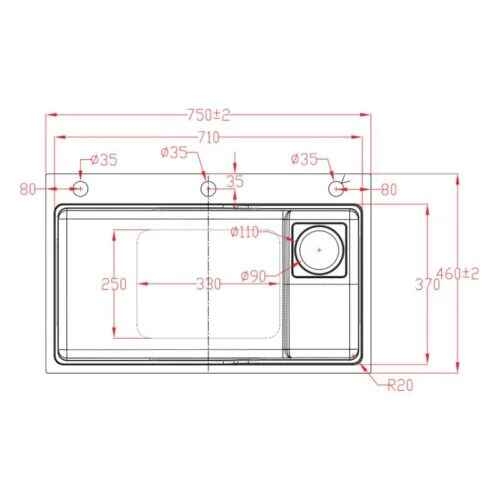 Chậu rửa bát 1 hố phủ Nano bạc FS 7546B01