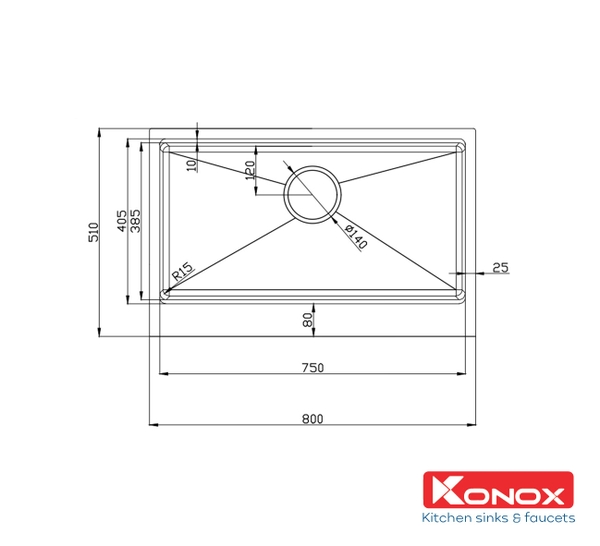 Chậu rửa bát Konox KN8051AS Retta