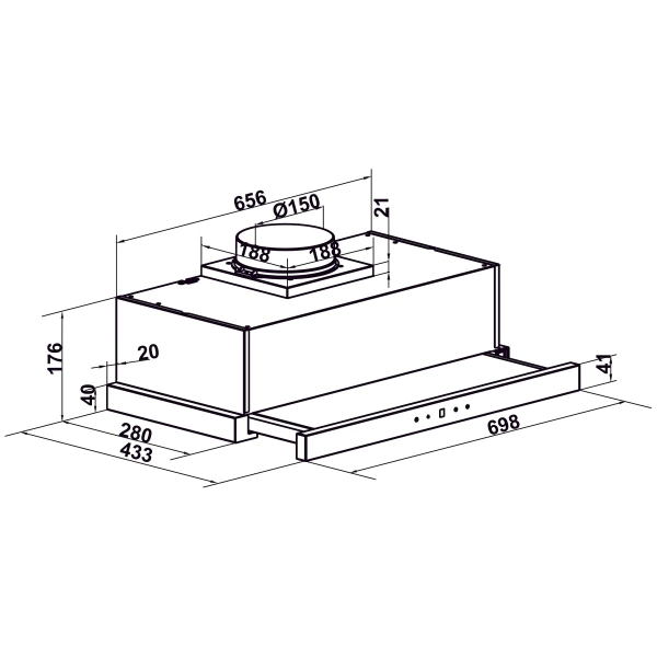 Máy hút mùi âm tủ Hafele HC-H7031TB - 538.86.096