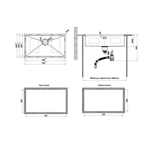 Chậu rửa bát Hafele WS R0 HS24-SSN1S-7644 567.24.467
