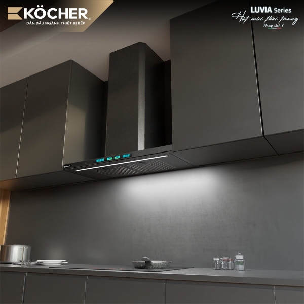 Máy hút mùi Kocher LUVIA BLACK 90cm – Kính Nano Matte