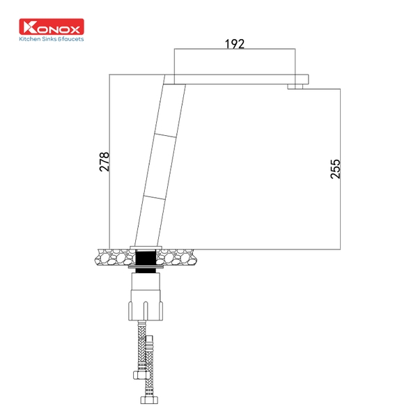 Vòi rửa bát Konox KN1209 - Thiết kế cạnh vuông