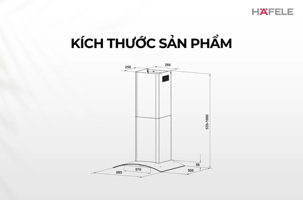 Máy hút mùi gắn tường chữ T Hafele HH-WT70A - 533.86.807