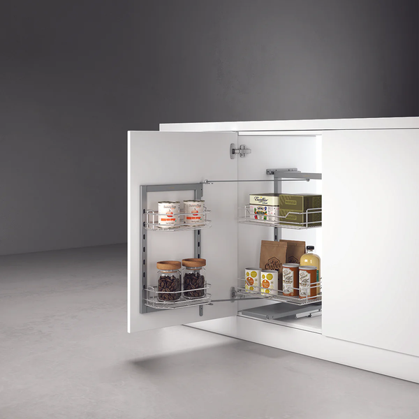 Rổ tủ đồ khô Hafele DOLCE 548.65.006 | 2 Tầng Inox 304 Cánh Mở Xoay