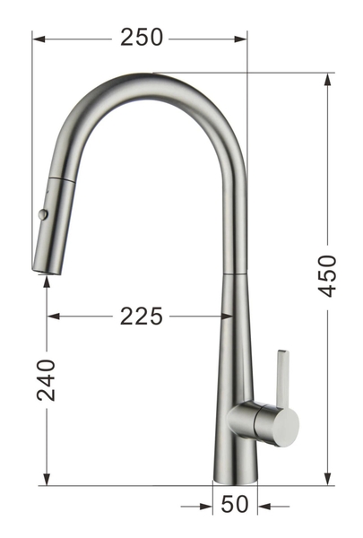 Vòi rửa bát dây rút Nobinox Winto NX501