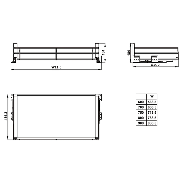 Rổ bát đĩa Hafele KASON FLEX 549.08.887 - Kích thước 800mm